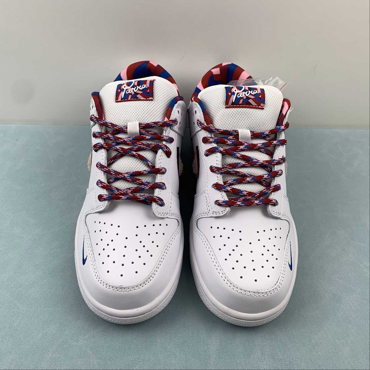 Nike SB Dunk Low Parra – White, Red & Blue   CN4504-100