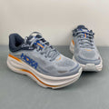 HOKA Bondi 9 Gray, Navy & Orange Sneakers
