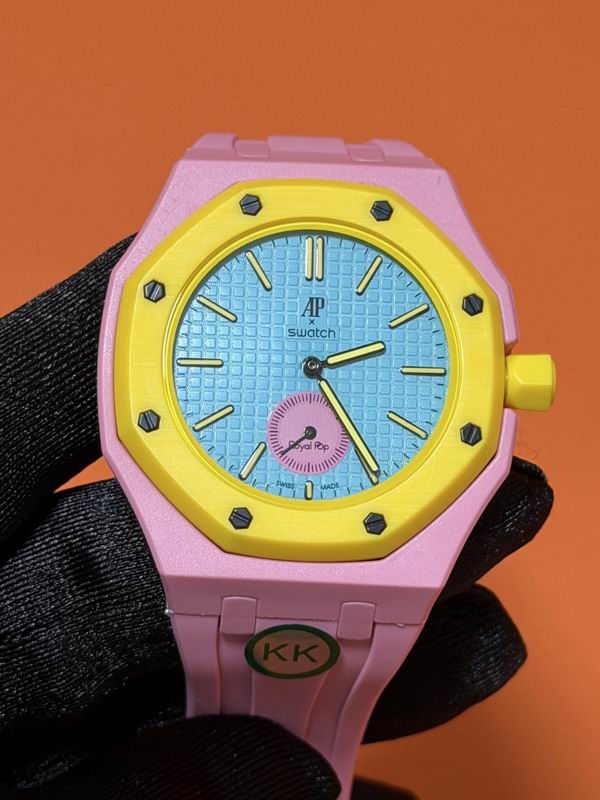 AP x Swatch Royal Oak Bicolor Watch – Pink & Yellow
