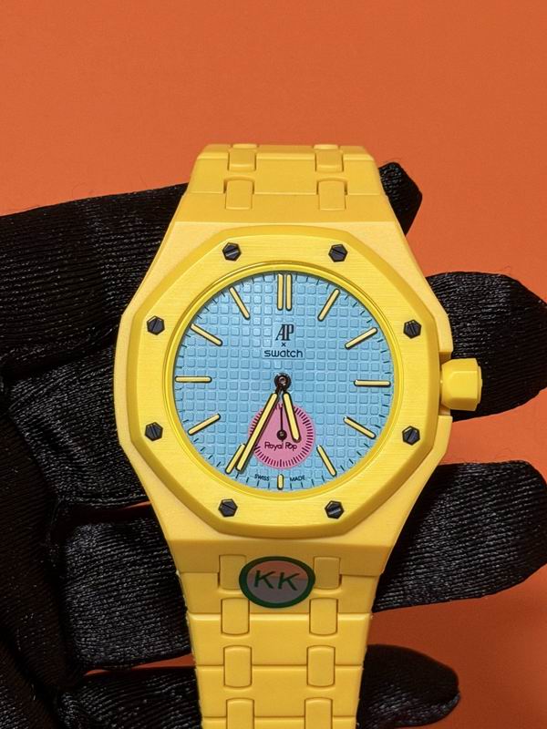 AP x Swatch Royal Oak Concept Yellow Watch – Light Blue Dial