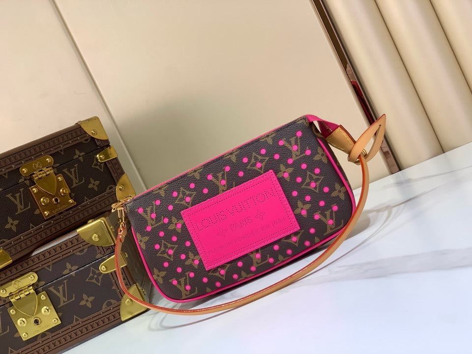 Louis Vuitton Multi Pochette Accessoires – Monogram Rose Pink Dots