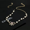 Chanel-Style Pearl & Bow Statement Necklace