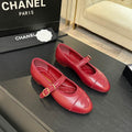 Chanel Mary Jane Ballet Flats – Red Lambskin Leather