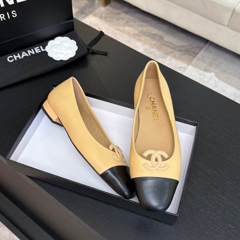 Chanel Beige and Black Cap-Toe Pumps