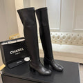 Chanel Over-The-Knee Stretch Leather Boots