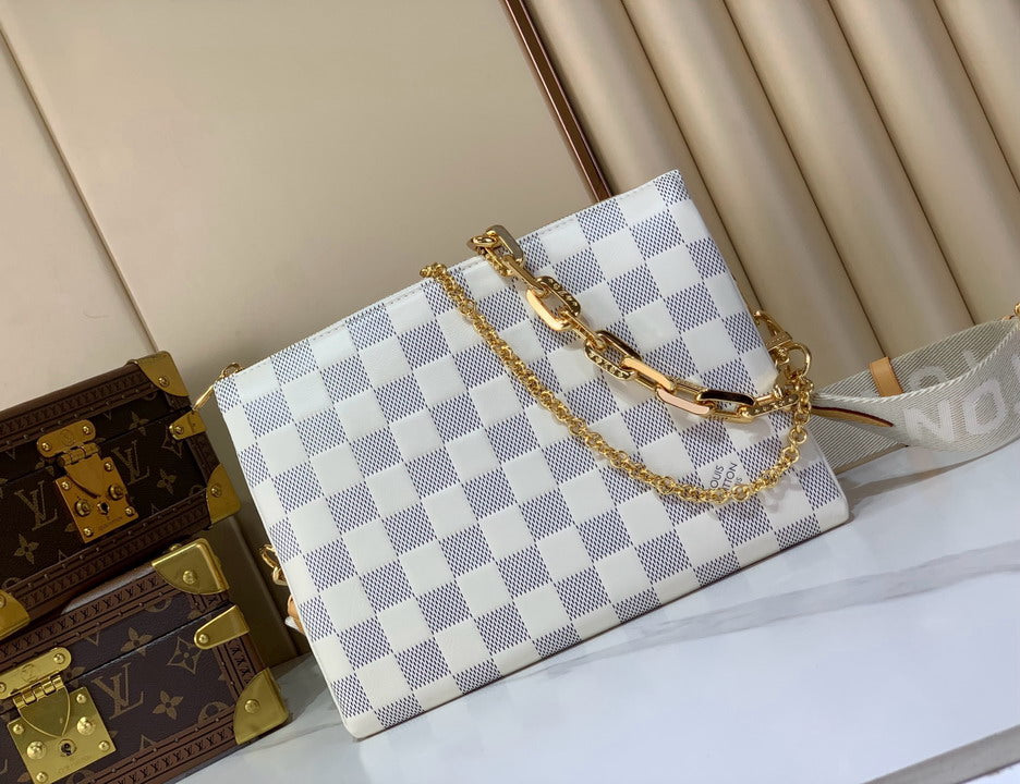 Louis Vuitton Coussin BB – Damier Azur Canvas with Gold Chain