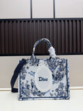Dior Book Tote – Toile de Jouy Bleue Embroidered Canvas
