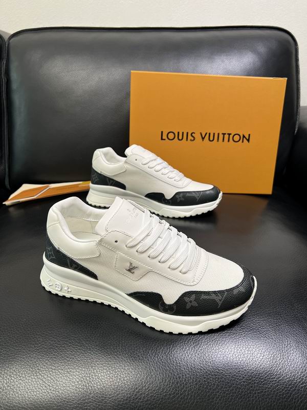 Louis Vuitton White & Black Monogram Low-Top Sneakers