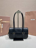 Miu Miu Leather Barrel Bag in Black