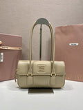 Miu Miu Leather Shoulder Bag in Ecru