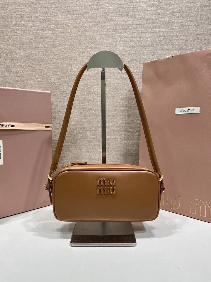 Miu Miu Camera Bag in Cognac Leather