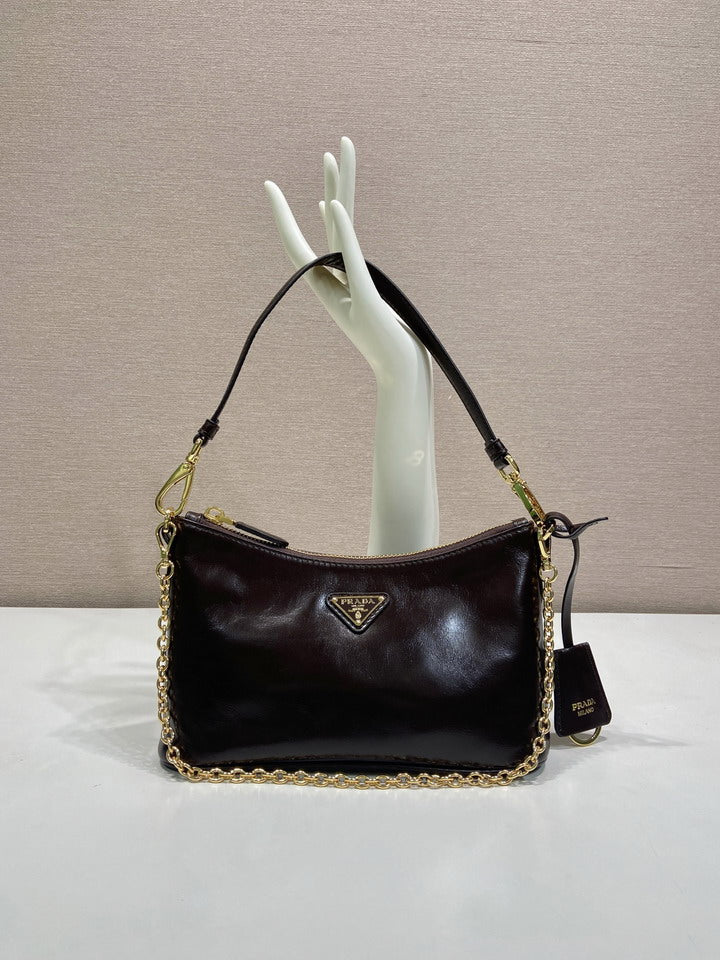 Prada Re-Edition 2005 Chain Hobo Bag – Dark Brown
