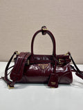 Prada Mini Leather Handbag – Bordeaux