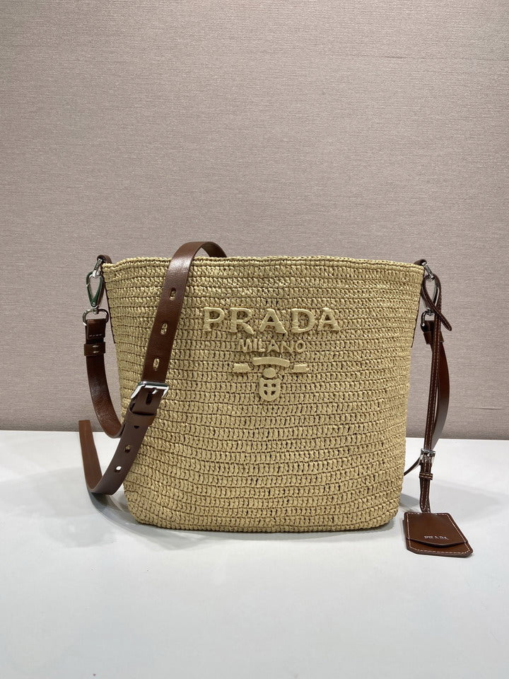 Prada Milano Raffia Crossbody Bag