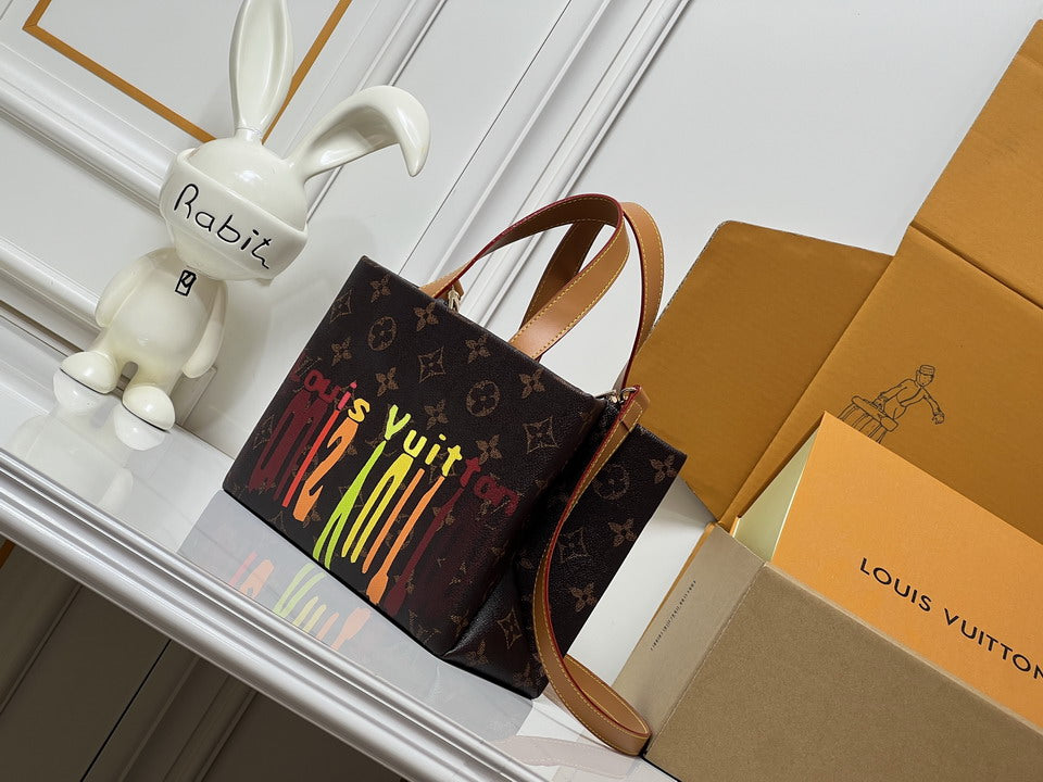Louis Vuitton Monogram Shopper Tote with Multicolor Graphic