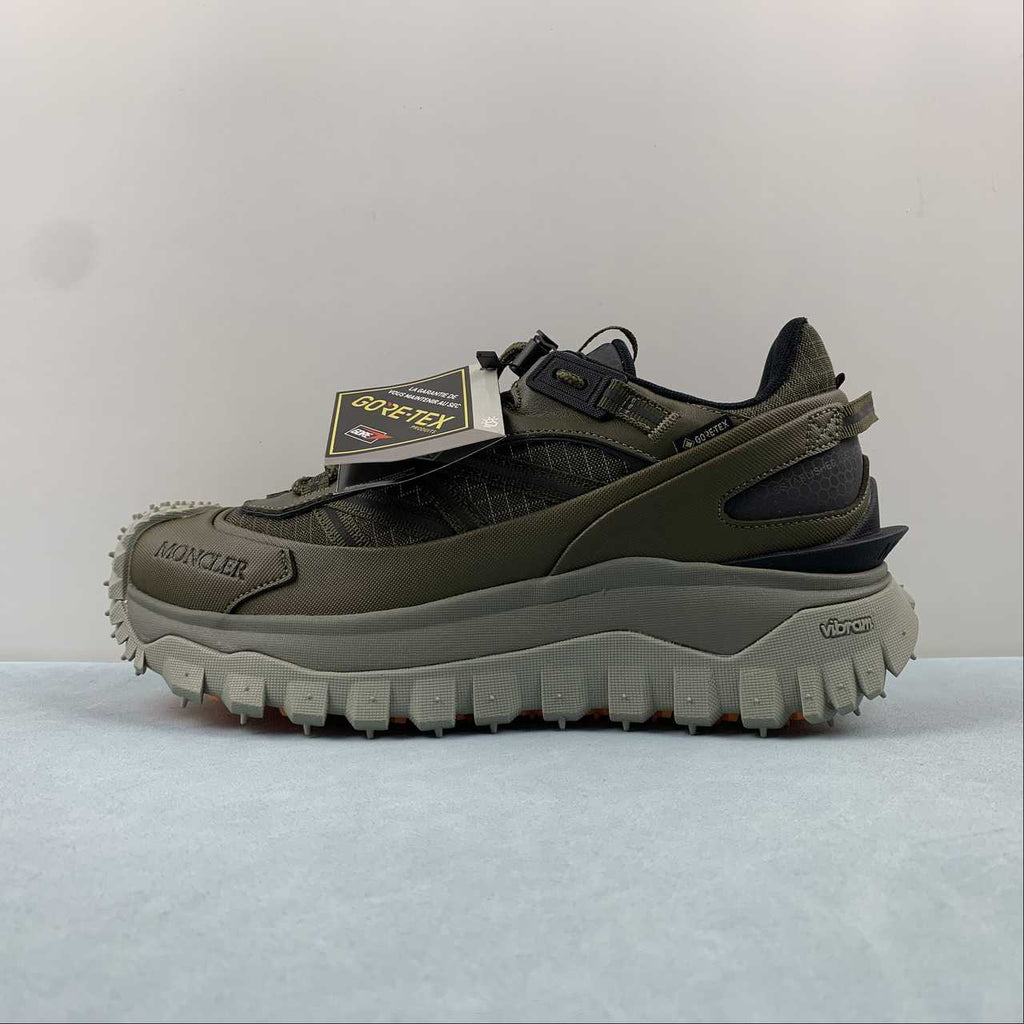 Moncler x Hoka Mafate Speed    Olive Green Trail-Style Sneakers